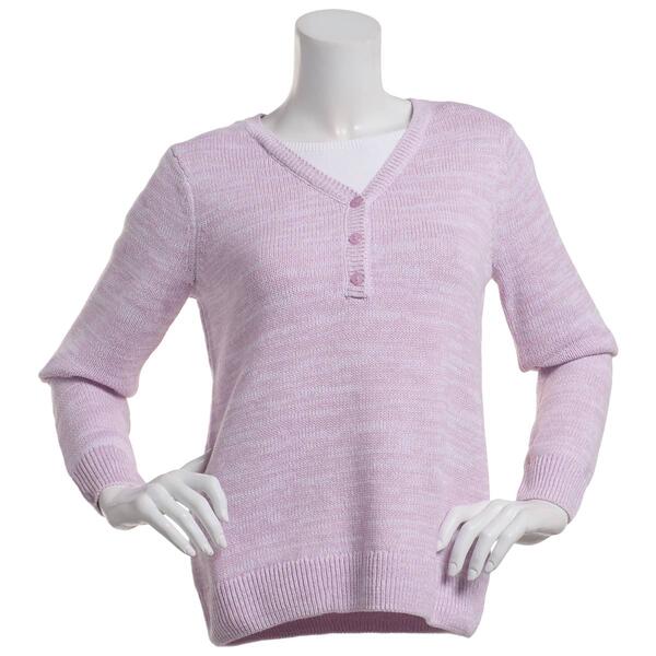 Womens Hasting & Smith Long Sleeve Two in One Marled Sweater - image 