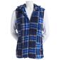 Womens Architect&#40;R&#41; Zip Up Mock Neck Plaid Teddy Vest - Navy - image 1