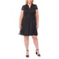 Plus Size MSK Short Sleeve Dot Chiffon Pintuck A-Line Dress - image 1