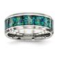 Mens Gentlemen's Classics&#40;tm&#41; Silver & Blue Imitation Opal Band - image 1