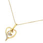 Espira 10kt. Gold Round Cut Diamond Swirl Heart Necklace - image 4