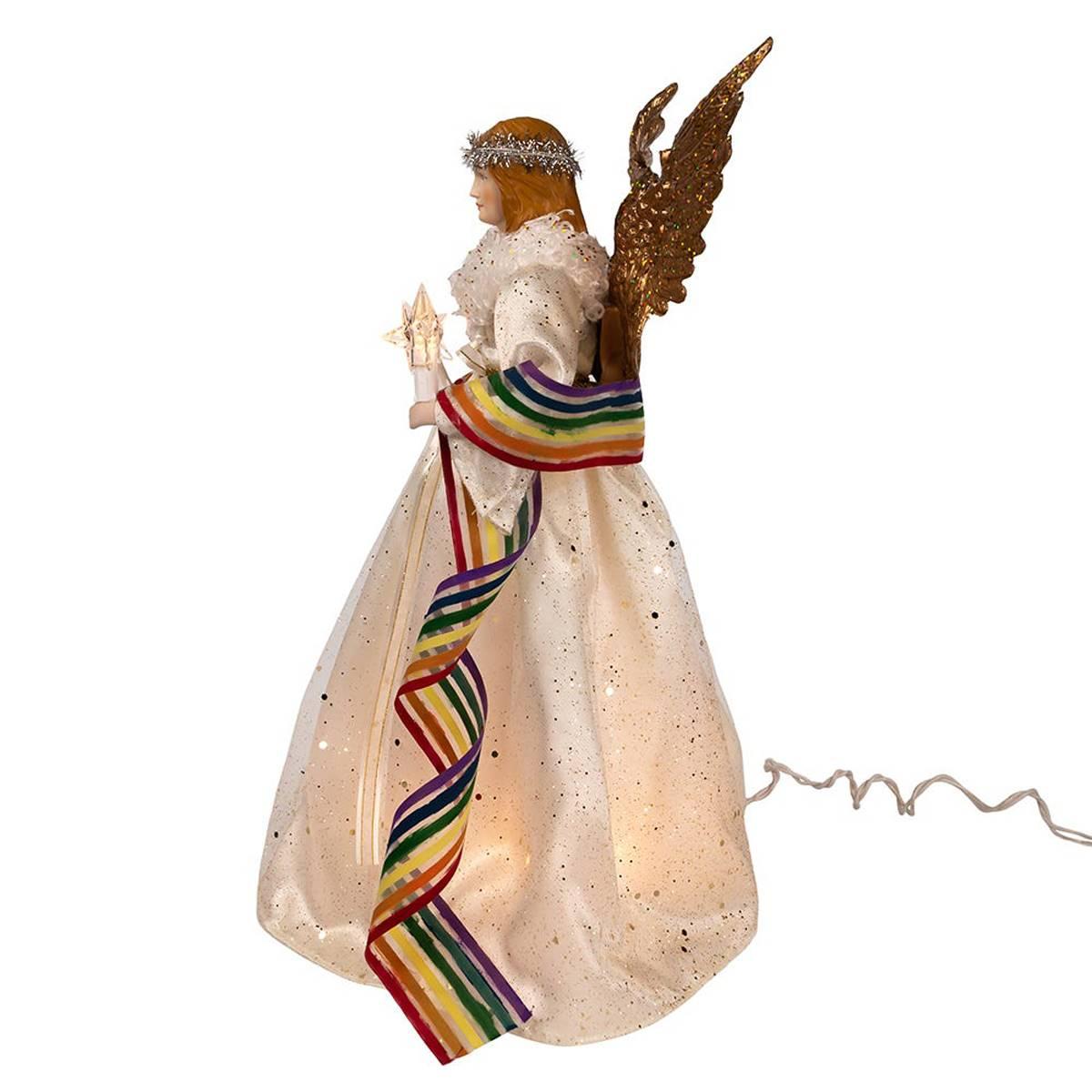 Kurt S. Adler 14in. 10-Light Pride Angel Tree Topper