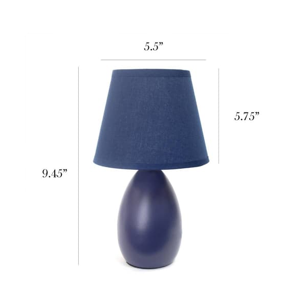 Simple Designs Mini Egg Oval Ceramic Table Lamp w/Matching Shade