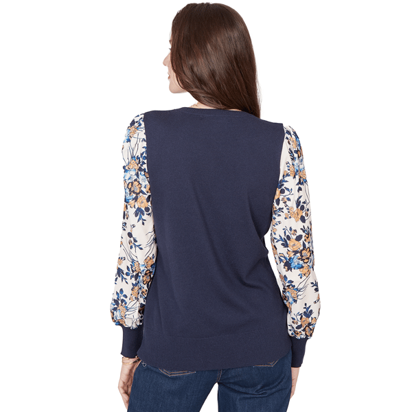 Womens Emaline Golden Nautica Floral Long Sleeve Sweater