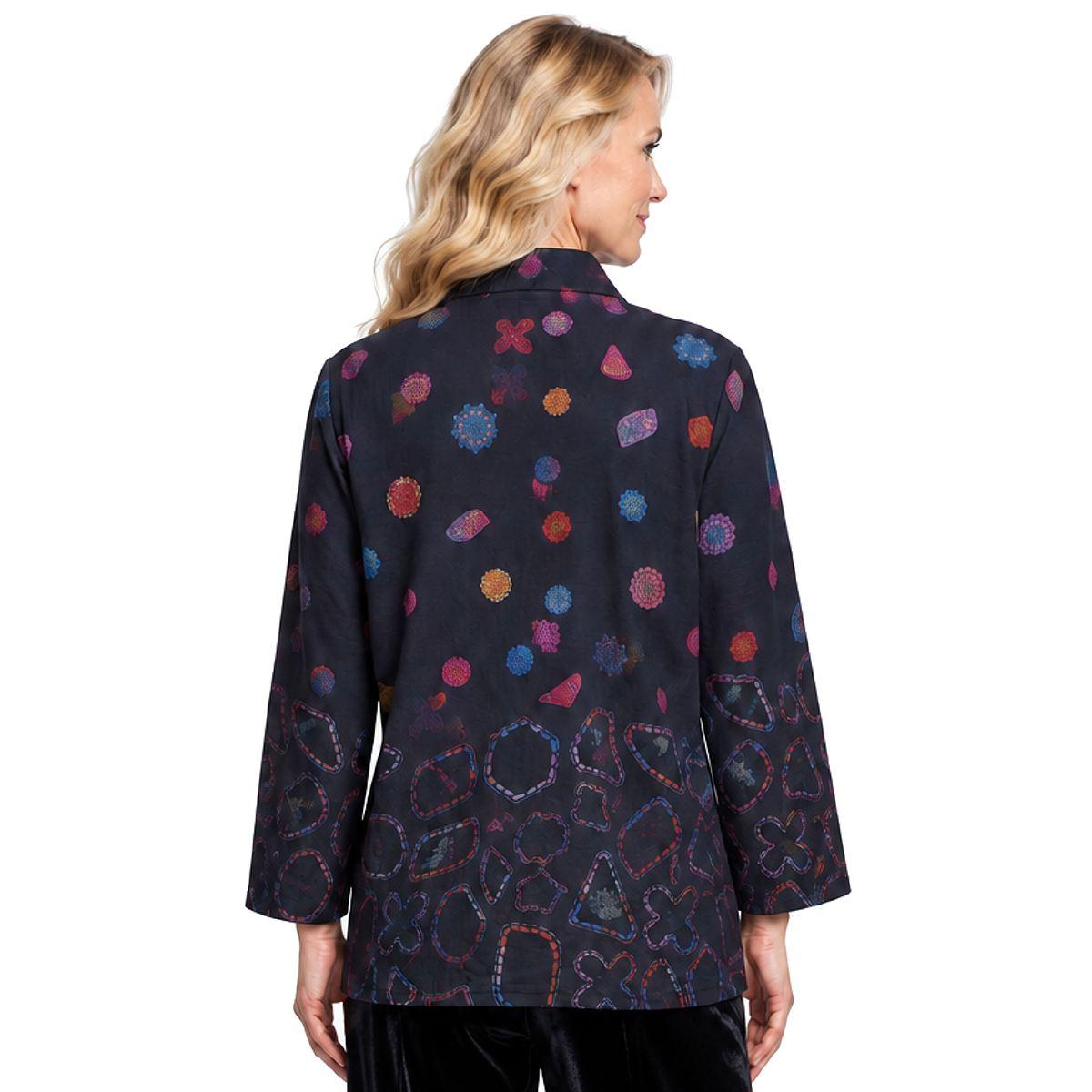 Petite Ali Miles Zip Front Abstract Dot Jacket