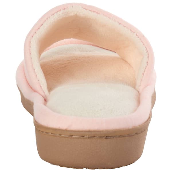 Womens Isotoner Floral Embroidered Slide Slippers