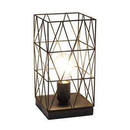 Simple Designs Geometric Square Metal Table Lamp w/Retro Shade