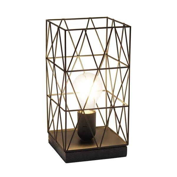 Simple Designs Geometric Square Metal Table Lamp w/Retro Shade - image 