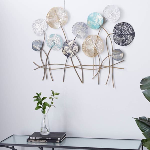 9th &amp; Pike® Pressed Leaves Metal Wall Decor