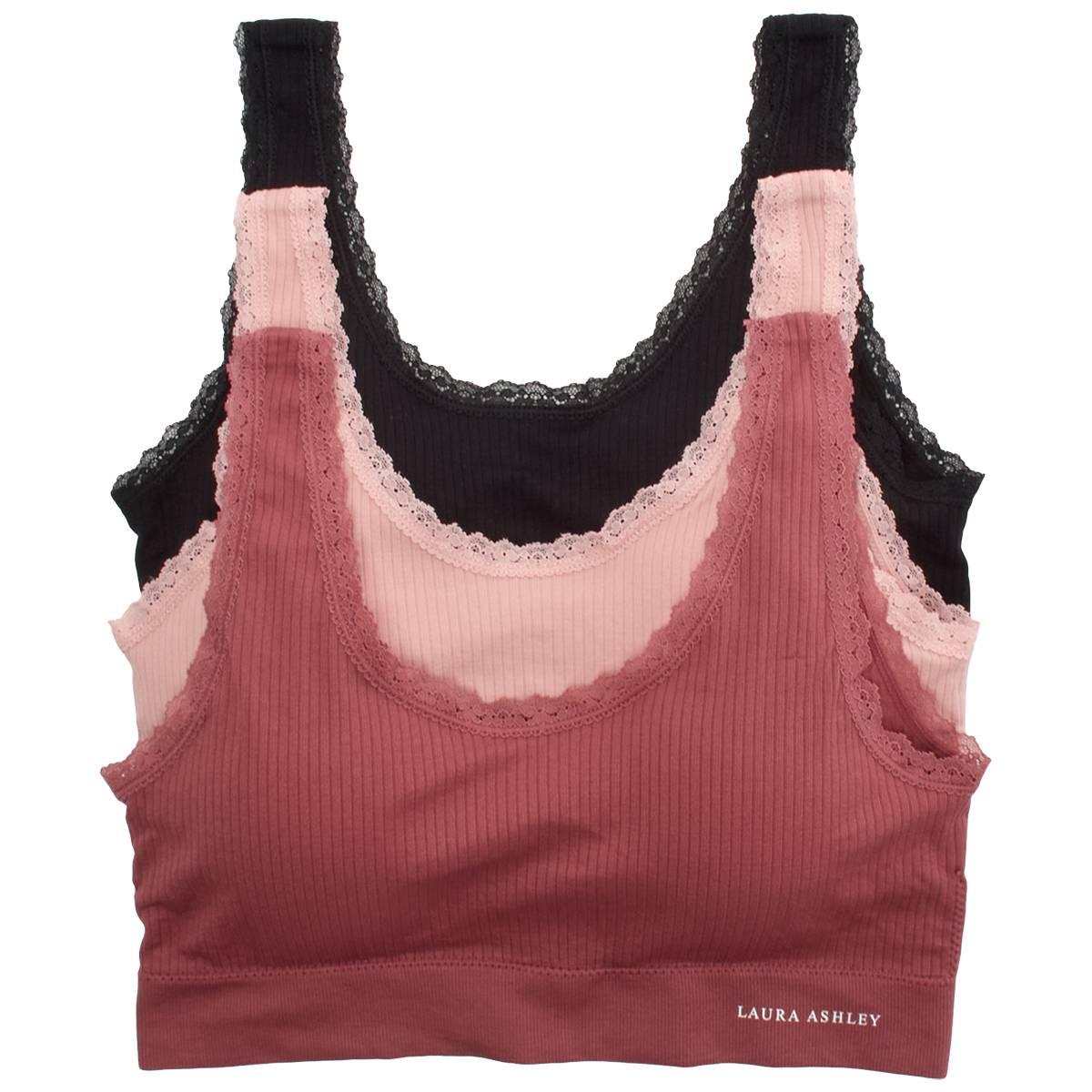 Plus Size Laura Ashley 3Pk Ribbed Bra - LS6584-3PKJ
