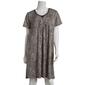 Womens Rene Rofe&#40;R&#41; Short Sleeve Animal V-Neck Nightshirt w/Lace - image 1