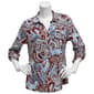 Plus Size Emily Daniels 3/4 Sleeve Paisley Button Front Blouse - image 1