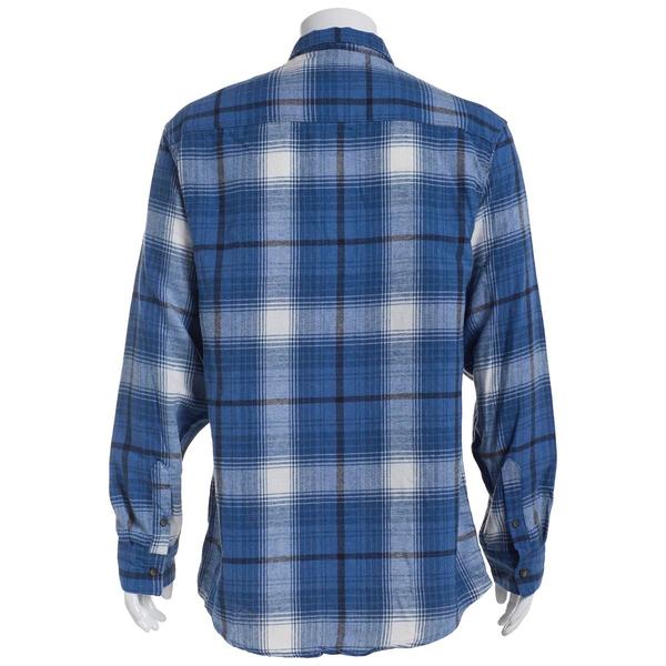 Mens Big & Tall Mountain Ridge Flannel Shirt - Blue/Navy/White