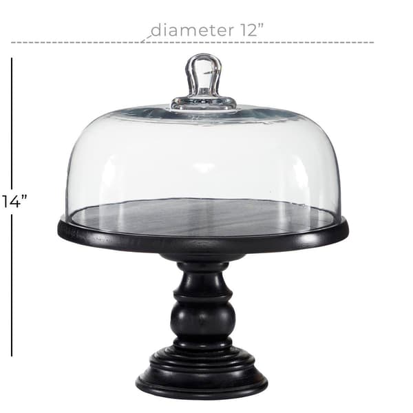 9th &amp; Pike® Wooden Cake Stand with Dome Glass Cloche