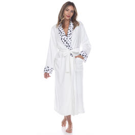 Womens White Mark Leopard Collar Cozy Lounge Robe