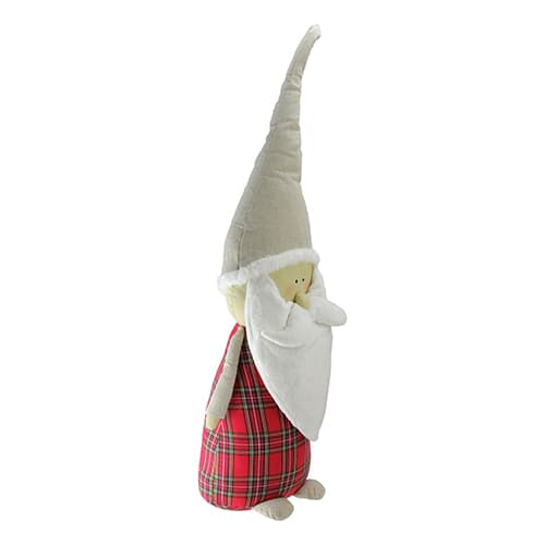 Northlight Plaid Blushing Santa Gnome Figure