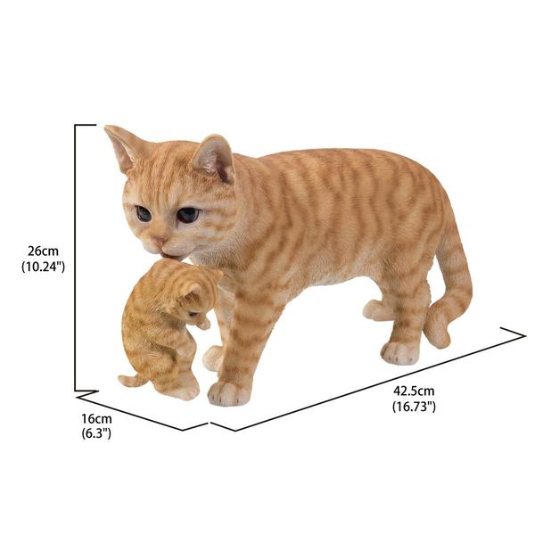Hi-Line Gift Mother Cat Carrying Kitten Garden Statue