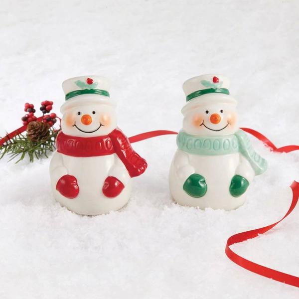 Pfaltzgraff Snowman Salt &amp; Pepper Set - image 
