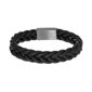 Mens Lynx Braided Black Leather Bracelet - image 3