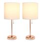 LimeLights Rose Stick Lamp w/Charging Outlet/White Shade-Set of 2 - image 1