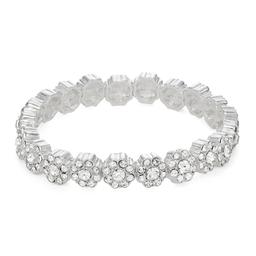 You''re Invited Crystal Diameter Flower Motif Stretch Bracelet