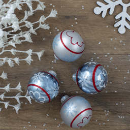 Northlight 4ct. Snowflake Glass Ball Christmas Ornament