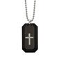 Mens Gentlemen's Classics&#40;tm&#41; Carbon Fiber Dog Tag Cross Necklace - image 1