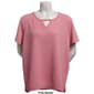 Plus Size Hasting & Smith Short Sleeve Keyhole Textured Tee - image 4