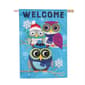 Evergreen Winter Owls Garden Flag - image 1