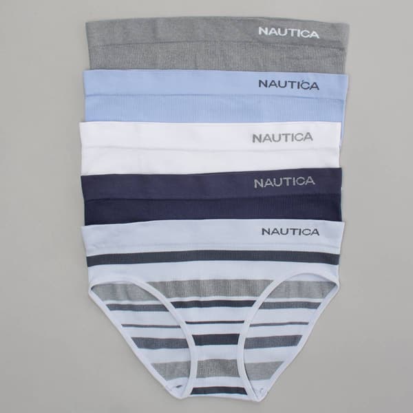 Womens Nautica 5pk. Ribbed Hipster w/ Jacquard Logo - NT3352-5PKH - image 