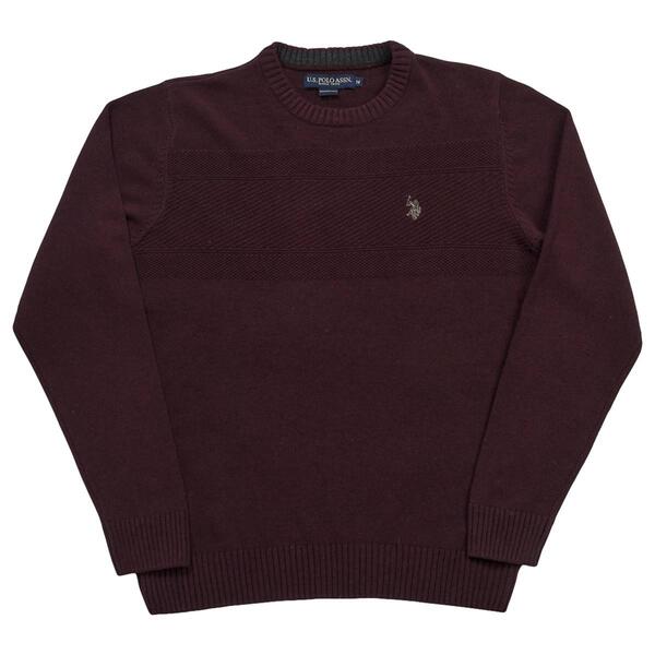 Mens U.S. Polo Assn.&#40;R&#41; Solid Textured Crew Neck Sweater - image 