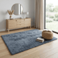 HomeRoots Grey Shag Power Loom Non Skid Area Rug - image 1