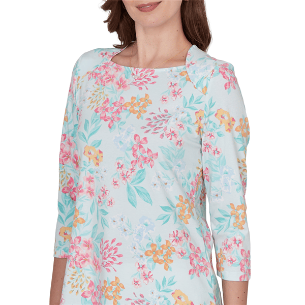 Petite Ruby Rd. Renaissance Romance Blooming Floral Blouse