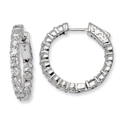 Sterling Silver 22mm x 21mm Hoop Earrings