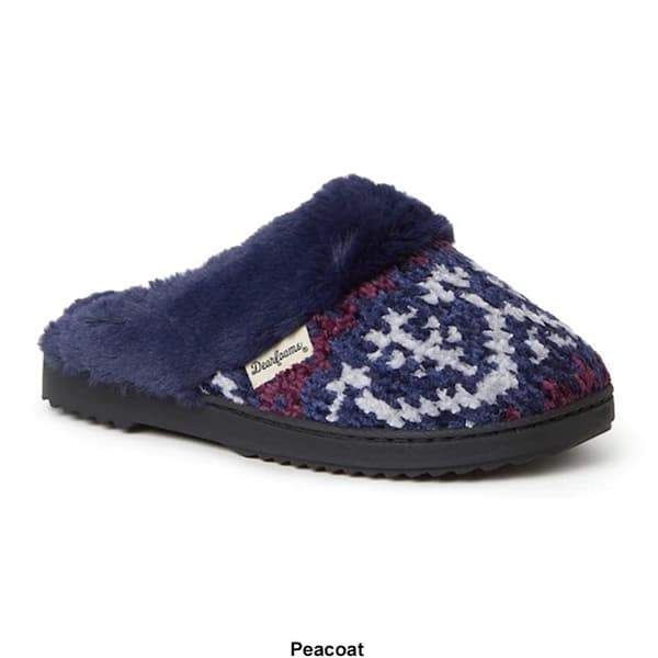 Womens Dearfoams&#174; Allison Chenille Fair Isle Scuff Slippers