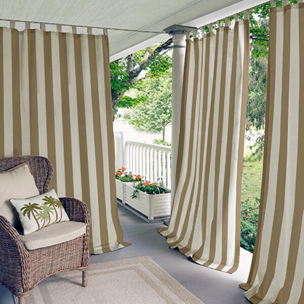 Elrene Highland Stripe Tab Top Curtain Panel - image 