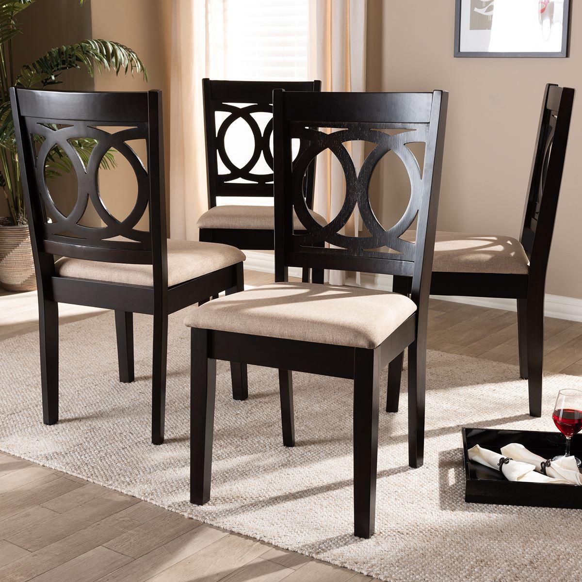 Baxton Studio Lenoir Wood Dining Chairs - Set of 4