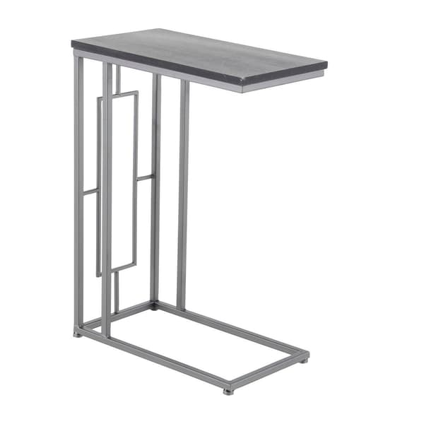 9th & Pike® Grey Metal and Wood Contemporary Accent Table