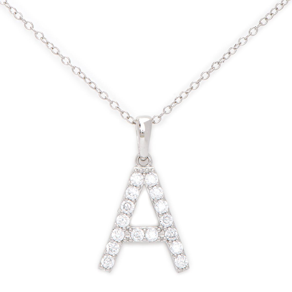 Gianni Argento Silver Initial Pendant Necklace - A