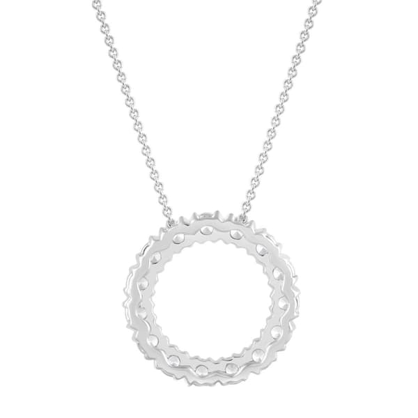 Nova Star® 14kt. White Gold Lab Grown Diamond Circle Pendant