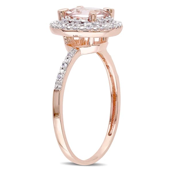 Gemstone Classics&#8482; 10kt. Rose Gold Double Halo Ring