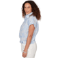 Womens Skye’s the Limit Sunny Blue Skies Floral Stripe Blouse - image 4