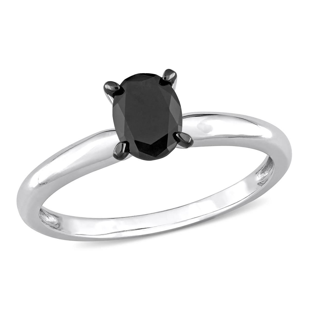 Radiant Rainbow™ White Gold Black Diamond Engagement Ring