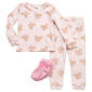 Toddler Girl Sleep On It(R) 3pc. Velour Bows Pajama Set with Socks - image 1