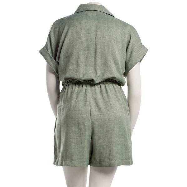 Womens Emma & Michele Short Sleeve Crosshatch Side Tie Romper