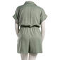 Womens Emma & Michele Short Sleeve Crosshatch Side Tie Romper - image 2