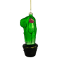 Northlight Green Cactus with Flower Glass Christmas Ornament - image 3