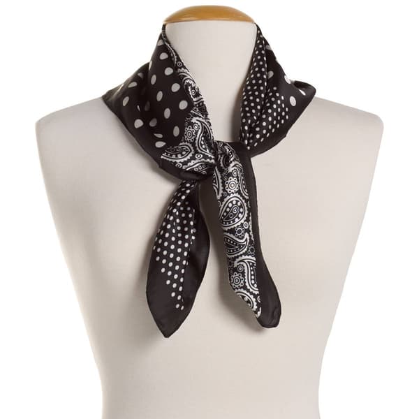 Womens Renshun Silky Paisley Square Scarf