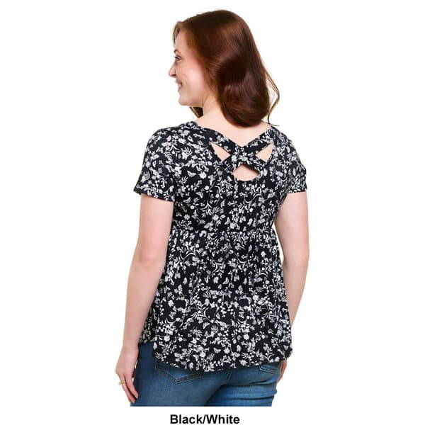 Womens Due Time Short Sleeve Ditsy Crossback Maternity Top