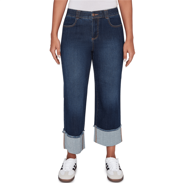 Plus Size Ruby Rd. Key Items Premium Stretch Denim  Wide Leg Cro - image 